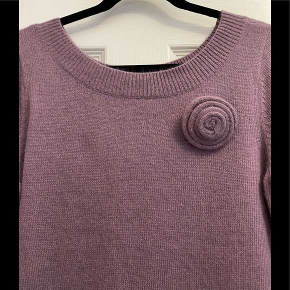 NWT AXCESS A Liz Claiborne Angora Rabbit/Lamb Wool Blend Purple Sweater Sz L - Picture 3 of 10